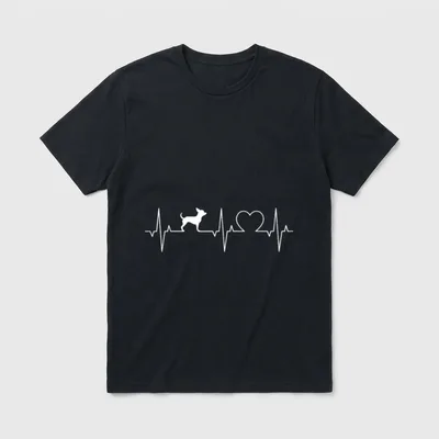 Chihuahua Herzschlag Chiwawa EKG T-Shirt – Klassisches T-Shirt in Schwarz