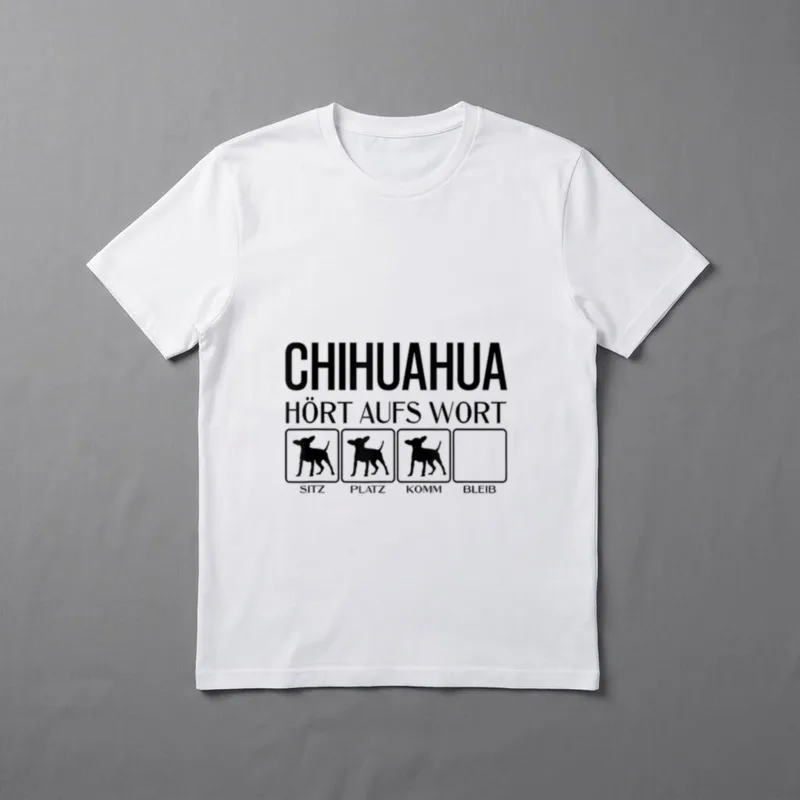 Chihuahua Hört aufs Wort T-Shirt – Klassisches T-Shirt in Schwarz