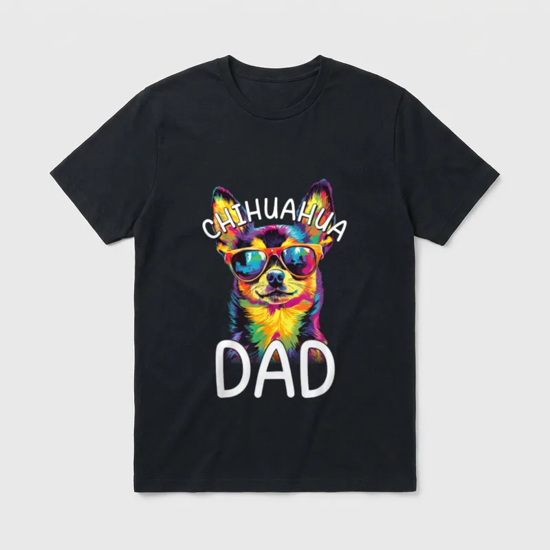Chihuahua Lover Bunte Pop T-Shirt – Klassisches T-Shirt in Schwarz