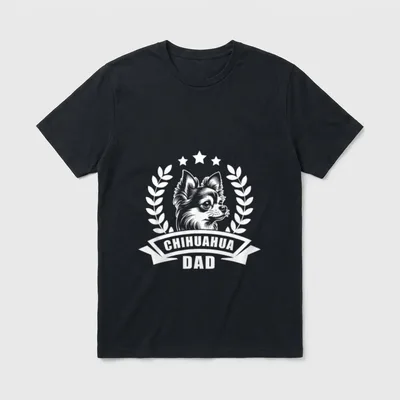Chihuahua Dad Mit Banner T-Shirt – Klassisches T-Shirt in Schwarz