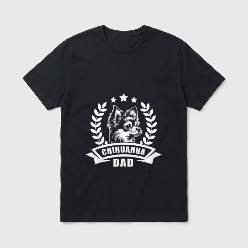 Chihuahua Dad Mit Banner T-Shirt – Klassisches T-Shirt in Schwarz