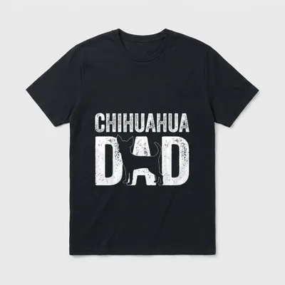 Retro Chihuahua Dad Papa T-Shirt – Klassisches T-Shirt in Schwarz