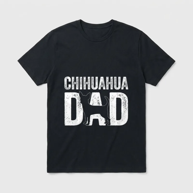 Retro Chihuahua Dad Papa T-Shirt – Klassisches T-Shirt in Schwarz
