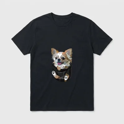 Chihuahua in Pocket Chihuahua T-Shirt – Klassisches T-Shirt in Schwarz