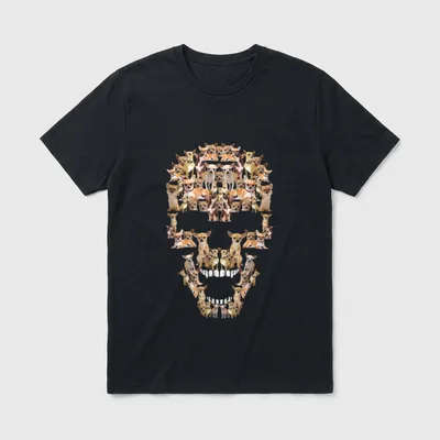 Chihuahua-Hunde mit Totenkopf-Motiv Halloween-Kostüm T-Shirt – Klassisches T-Shirt in Schwarz