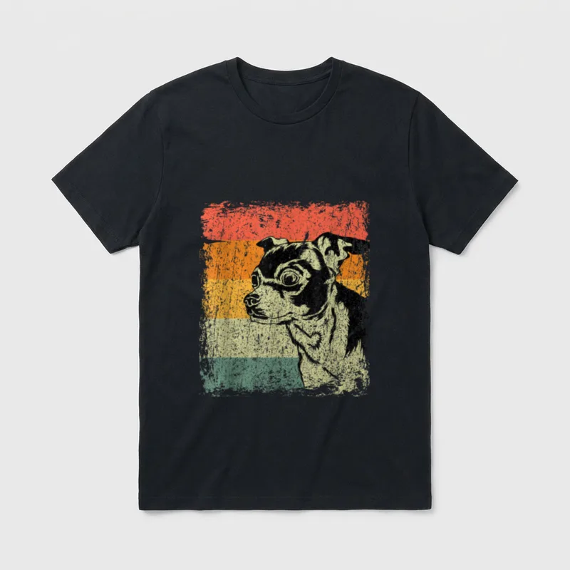 Retro Chihuahua Hund Vintage T-Shirt – Klassisches T-Shirt in Schwarz