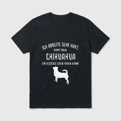 Lustiges Chihuahua Ich arbeite T-Shirt – Klassisches T-Shirt in Schwarz