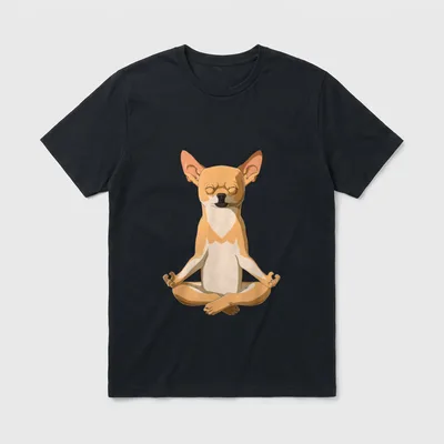 Yoga Hund Chihuahua T-Shirt – Klassisches T-Shirt in Schwarz
