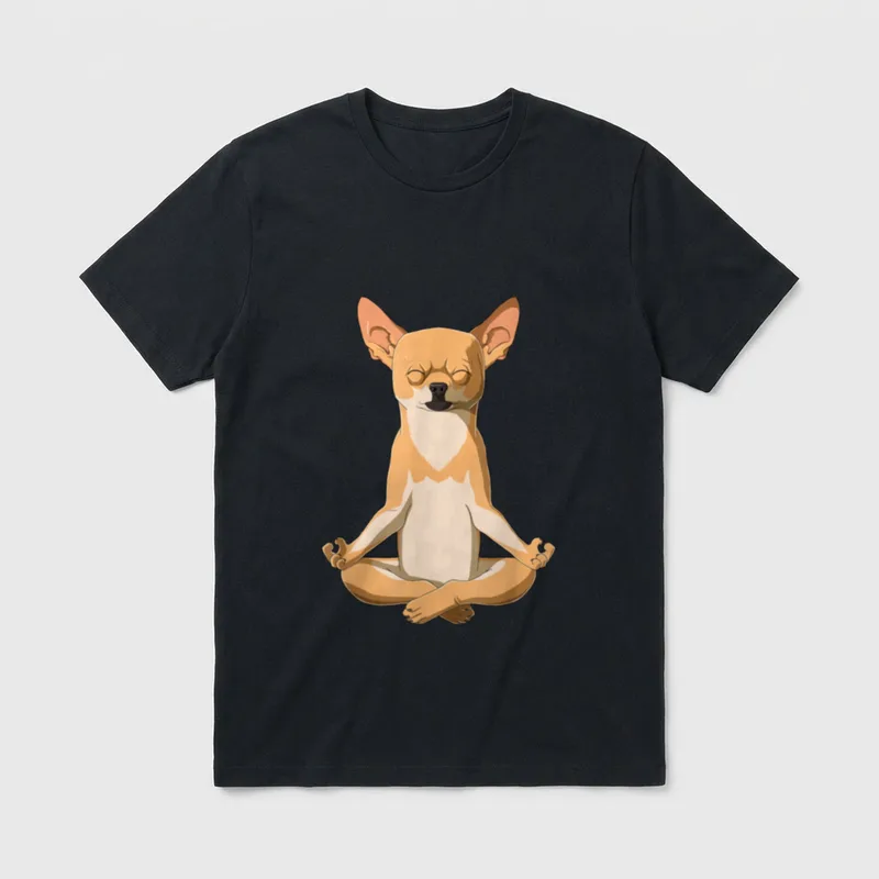 Yoga Hund Chihuahua T-Shirt – Klassisches T-Shirt in Schwarz