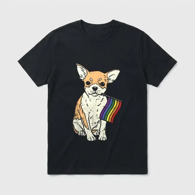 Gay LGBT Chihuahua Rainbow T-Shirt – Klassisches T-Shirt in Schwarz