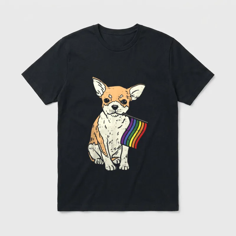 Gay LGBT Chihuahua Rainbow T-Shirt – Klassisches T-Shirt in Schwarz