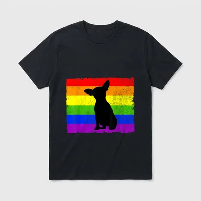 Chihuahua Gay Pride Rainbow T-Shirt – Klassisches T-Shirt in Schwarz