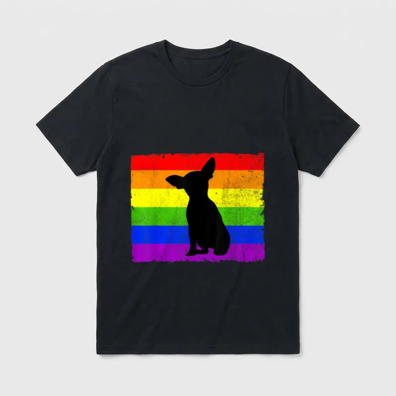 Chihuahua Gay Pride Rainbow T-Shirt – Klassisches T-Shirt in Schwarz