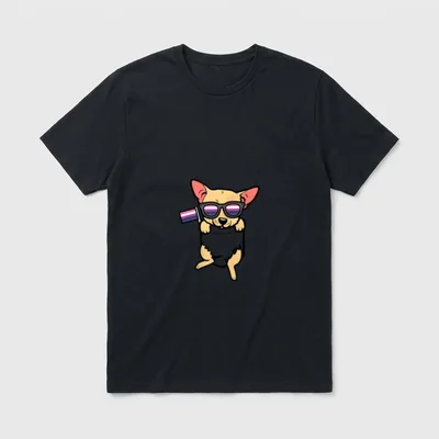 Chihuahua Chiwawa Pocket LGBTQ T-Shirt – Klassisches T-Shirt in Schwarz