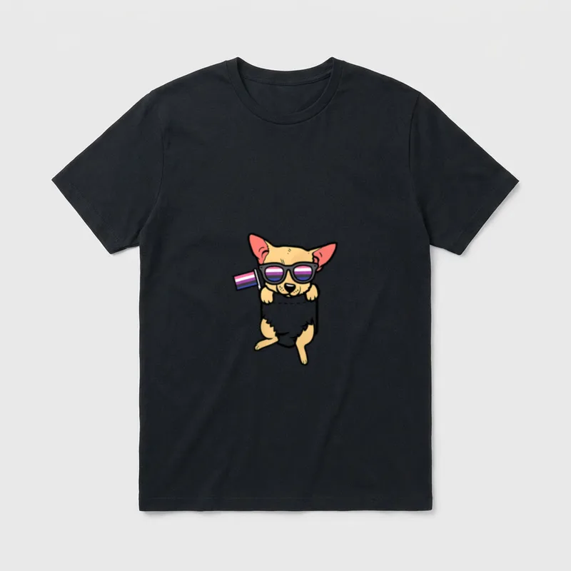 Chihuahua Chiwawa Pocket LGBTQ T-Shirt – Klassisches T-Shirt in Schwarz