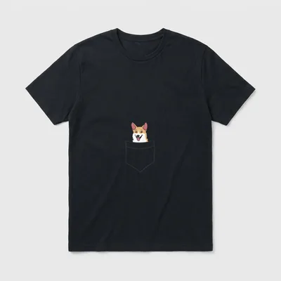 Corgi-Hund in der Tasche T-Shirt – Klassisches T-Shirt in Schwarz