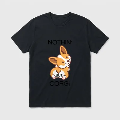 Funny Corgi Butt Nothing T-Shirt – Klassisches T-Shirt in Schwarz