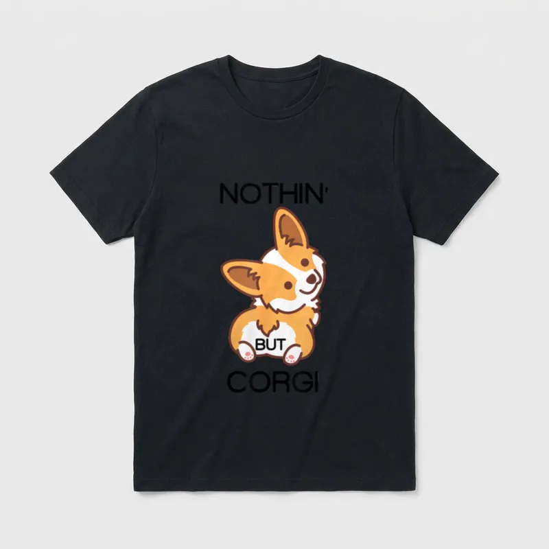 Funny Corgi Butt Nothing T-Shirt – Klassisches T-Shirt in Schwarz
