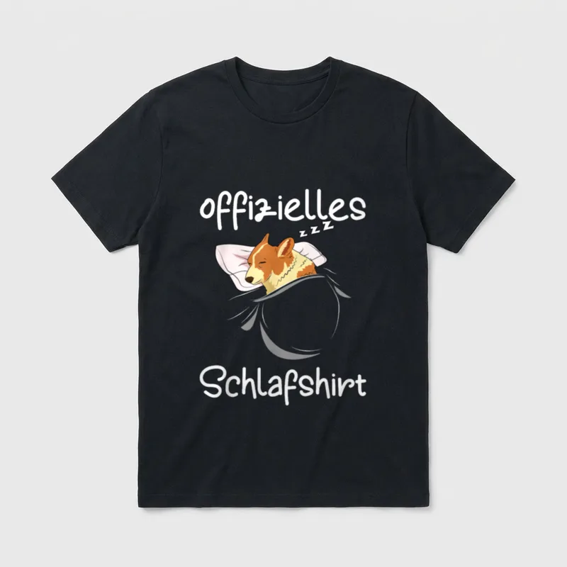 Corgi Schlafshirt Hund Pyjama T-Shirt – Klassisches T-Shirt in Schwarz