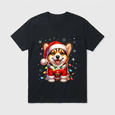 Corgi Christmas Corgi Weihnachtsman T-Shirt – Klassisches T-Shirt in Schwarz