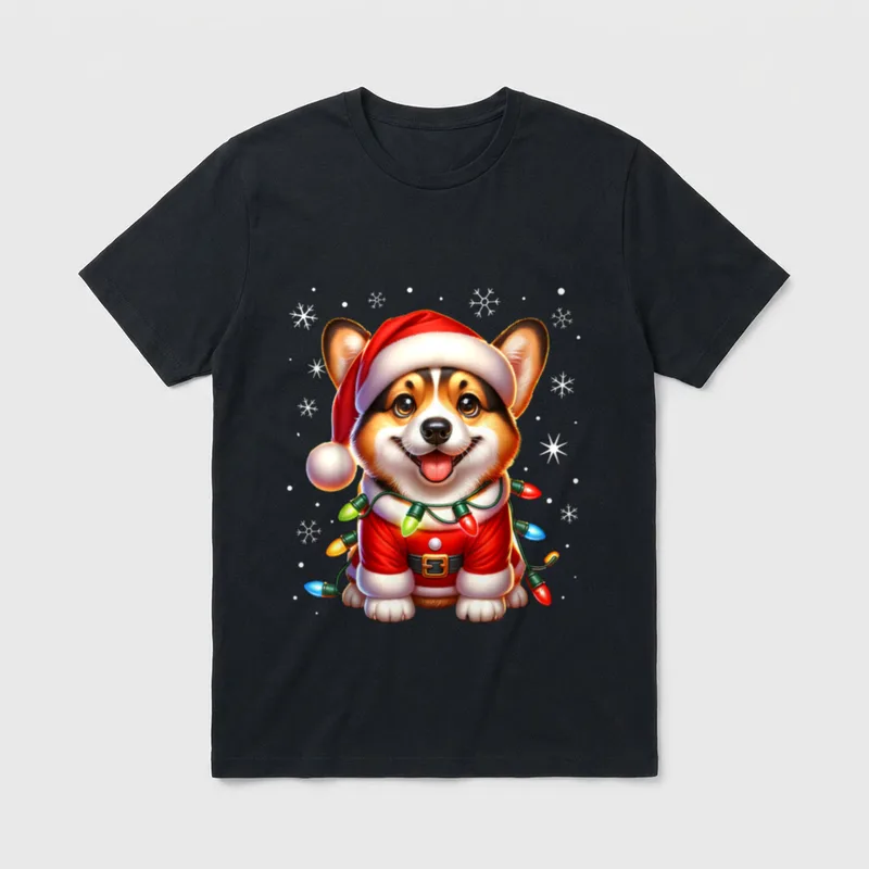 Corgi Christmas Corgi Weihnachtsman T-Shirt – Klassisches T-Shirt in Schwarz