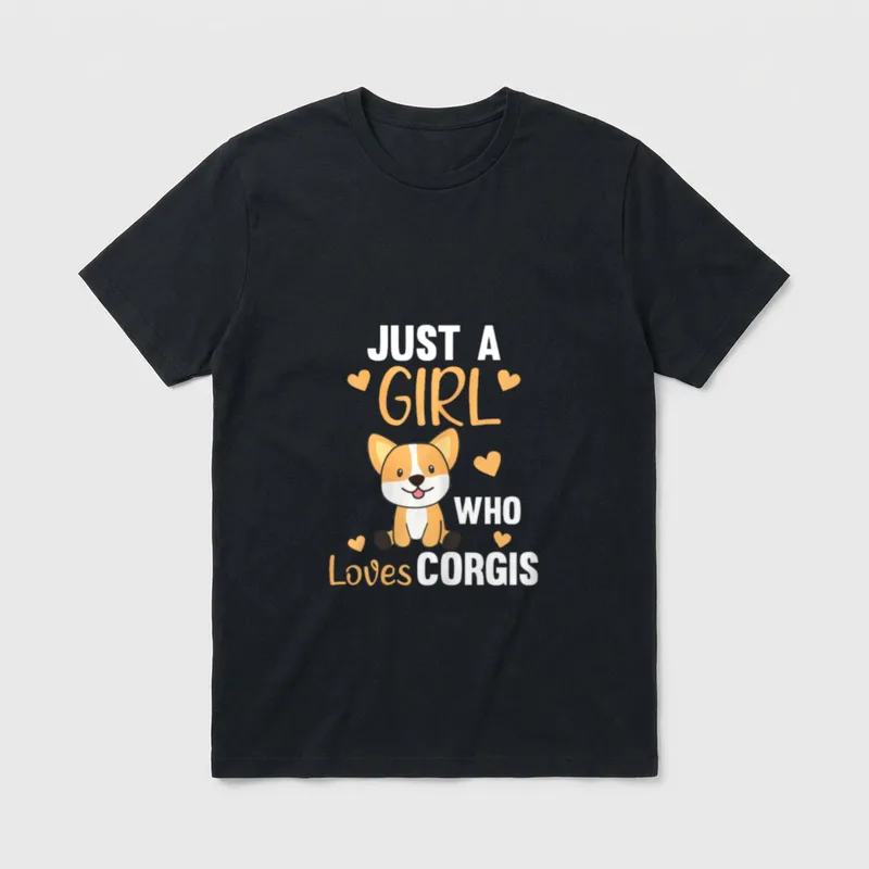 Just A Girl Who Corgi T-Shirt – Klassisches T-Shirt in Schwarz