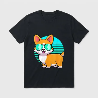 Vintage Corgi Kids Boy T-Shirt – Klassisches T-Shirt in Schwarz