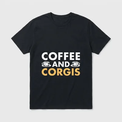 Hund Kaffee und Corgi T-Shirt – Klassisches T-Shirt in Schwarz
