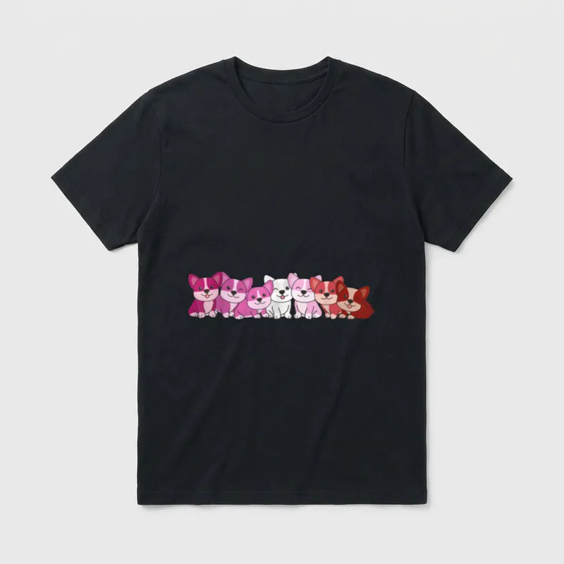 Lippenstift Lesbische Flagge Pride T-Shirt – Klassisches T-Shirt in Schwarz