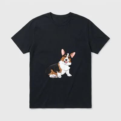 Tricolor Corgi Corgi Mom T-Shirt – Klassisches T-Shirt in Schwarz