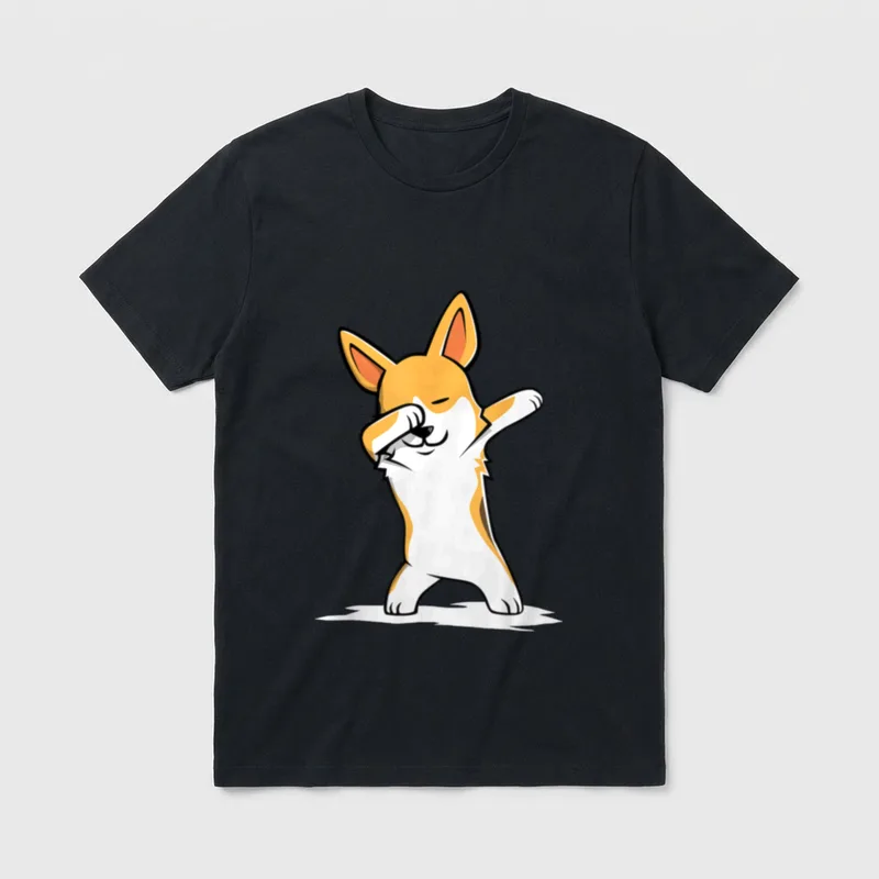Dabbing Corgi Dab Tanzen T-Shirt – Klassisches T-Shirt in Schwarz