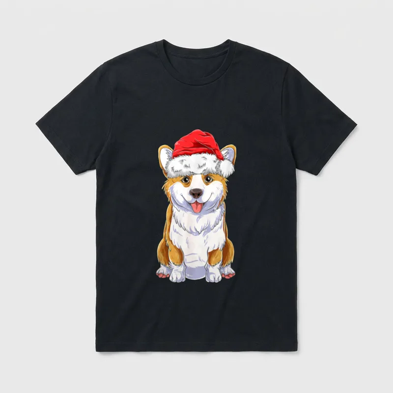 Lustiger Corgi Weihnachtsbaum Weihnachten T-Shirt – Klassisches T-Shirt in Schwarz
