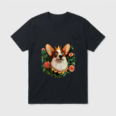 Corgi Baroque Hund Pembroke T-Shirt – Klassisches T-Shirt in Schwarz
