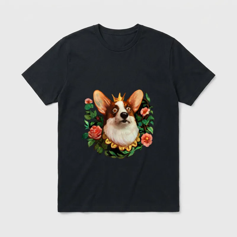 Corgi Baroque Hund Pembroke T-Shirt – Klassisches T-Shirt in Schwarz