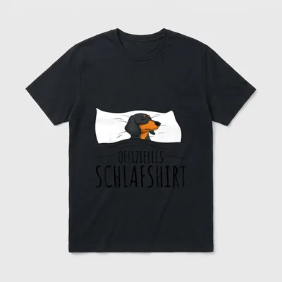 T-Shirt mit Dackel Motiv – Klassisches T-Shirt in Schwarz