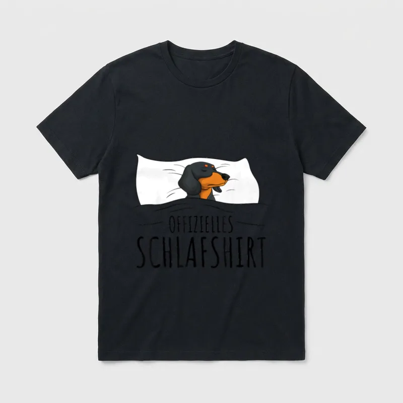 T-Shirt mit Dackel Motiv – Klassisches T-Shirt in Schwarz