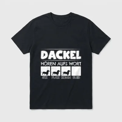 T-Shirt Dackel Hören Aufs Wort – Klassisches T-Shirt in Schwarz