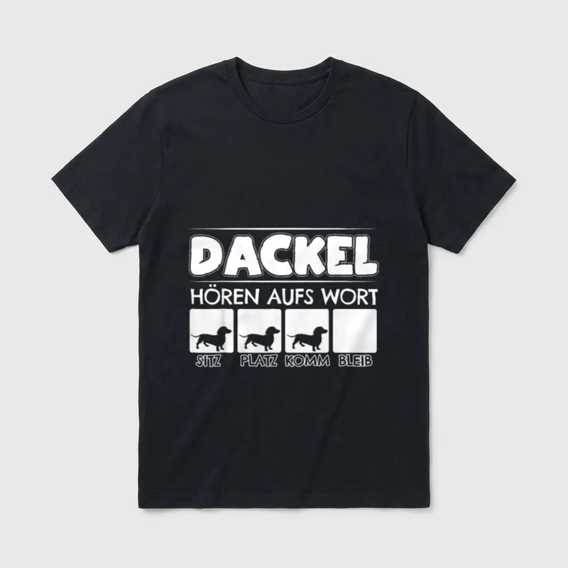 T-Shirt Dackel Hören Aufs Wort – Klassisches T-Shirt in Schwarz