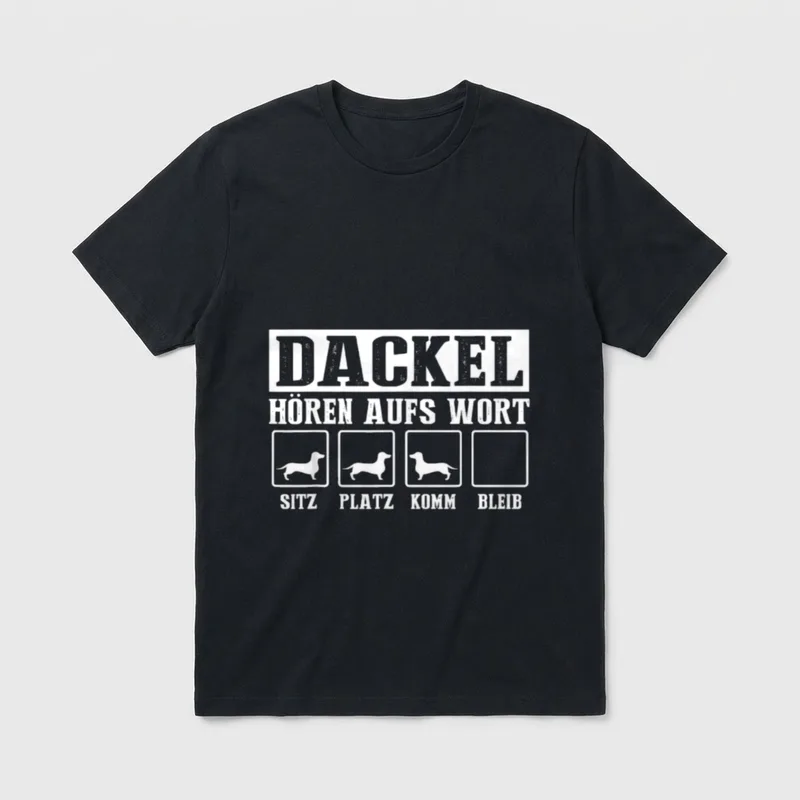Dackel Hören Aufs Wort Lustiges T-Shirt – Klassisches T-Shirt in Schwarz