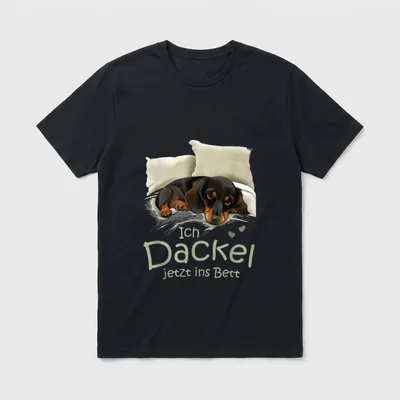 Hund Dackel Offizielles Schlaf T-Shirt – Klassisches T-Shirt in Schwarz