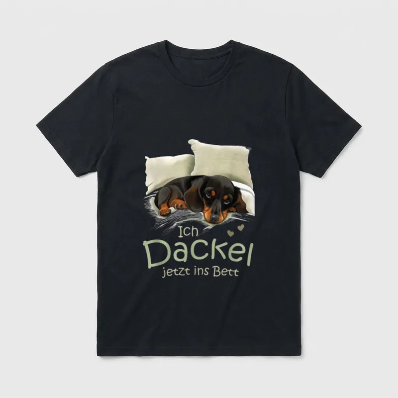 Hund Dackel Offizielles Schlaf T-Shirt – Klassisches T-Shirt in Schwarz