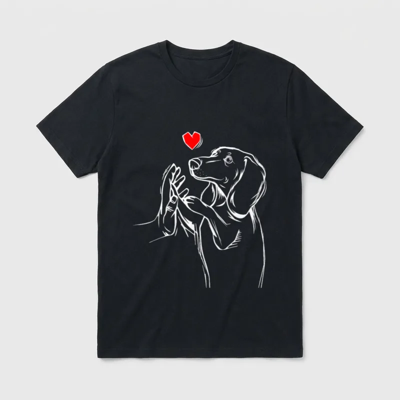 Süße Dackel Hunde Design T-Shirt – Klassisches T-Shirt in Schwarz