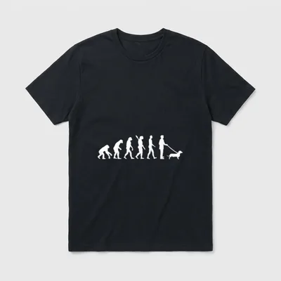 Evolution Dackel T-Shirt – Klassisches T-Shirt in Schwarz