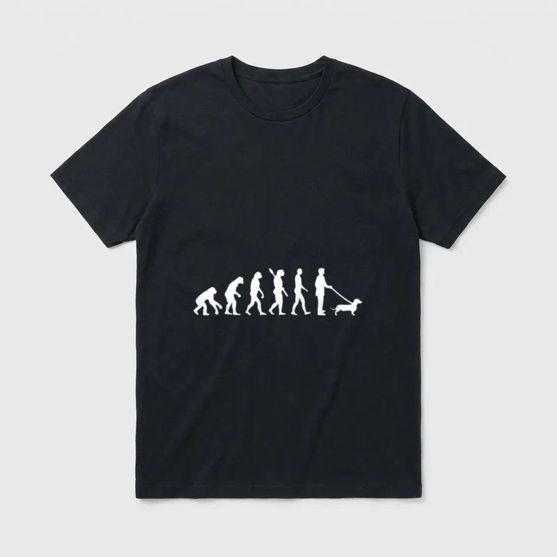 Evolution Dackel T-Shirt – Klassisches T-Shirt in Schwarz