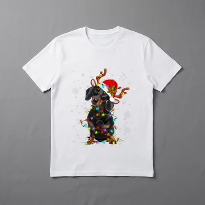 Dackel Rentier Weihnachten Dackel T-Shirt – Klassisches T-Shirt in Schwarz