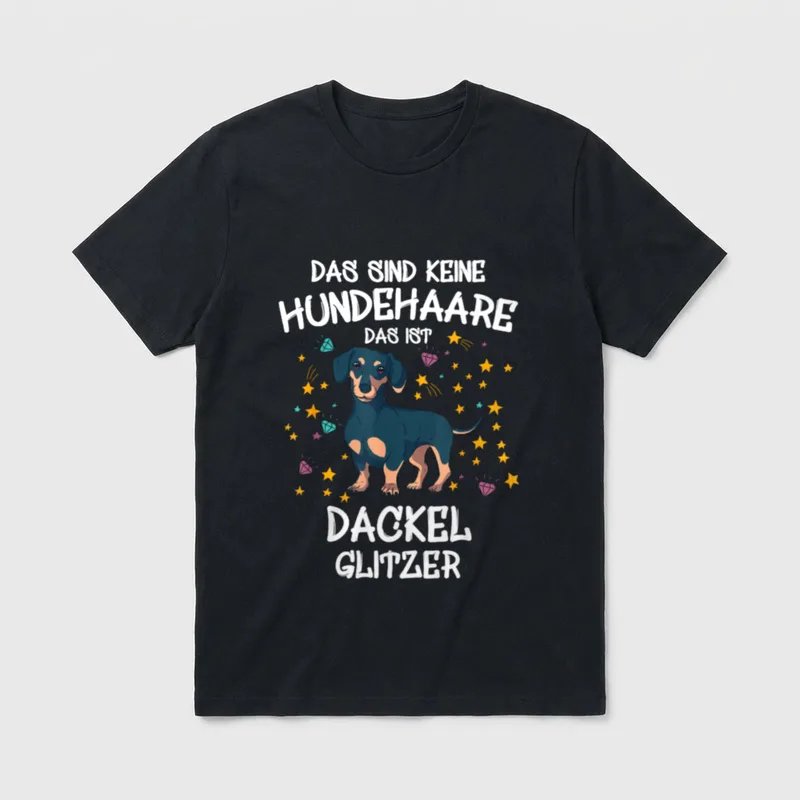 Dackel Glitzer Hundehalter Dachshund T-Shirt – Klassisches T-Shirt in Schwarz
