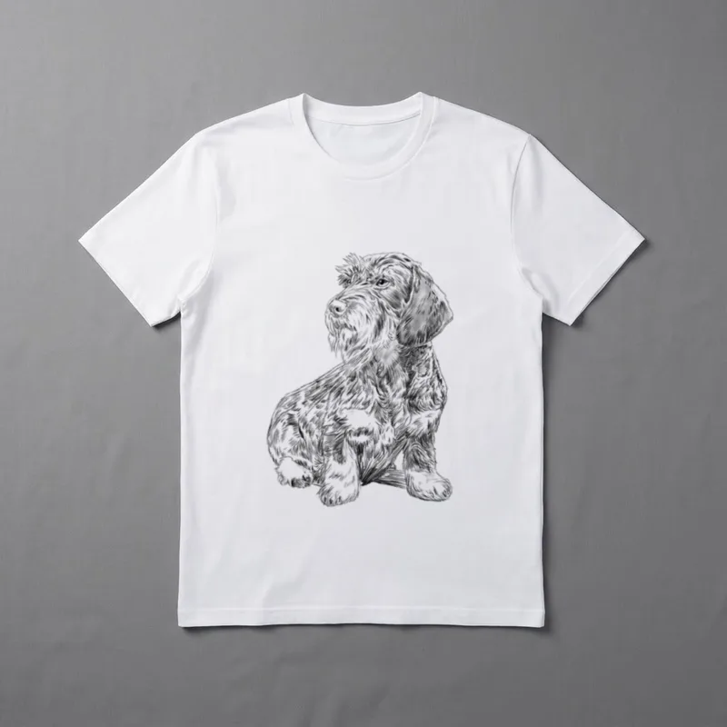 Dackel Hund Rauhaardackel T-Shirt 0066 – Klassisches T-Shirt in Schwarz