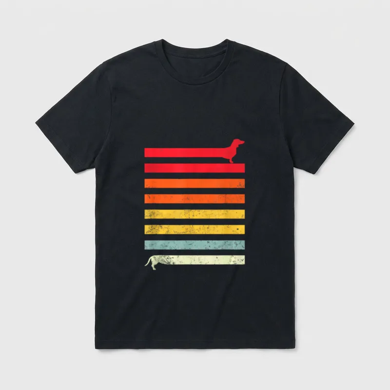 Vintage Dackel Teckel & Dachshund T-Shirt – Klassisches T-Shirt in Schwarz