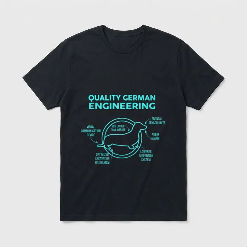 Witzig Cool Dackel Rauhaardackel T-Shirt – Klassisches T-Shirt in Schwarz
