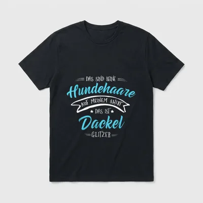 Hundehaare Glitzer Dackel T-Shirt – Klassisches T-Shirt in Schwarz